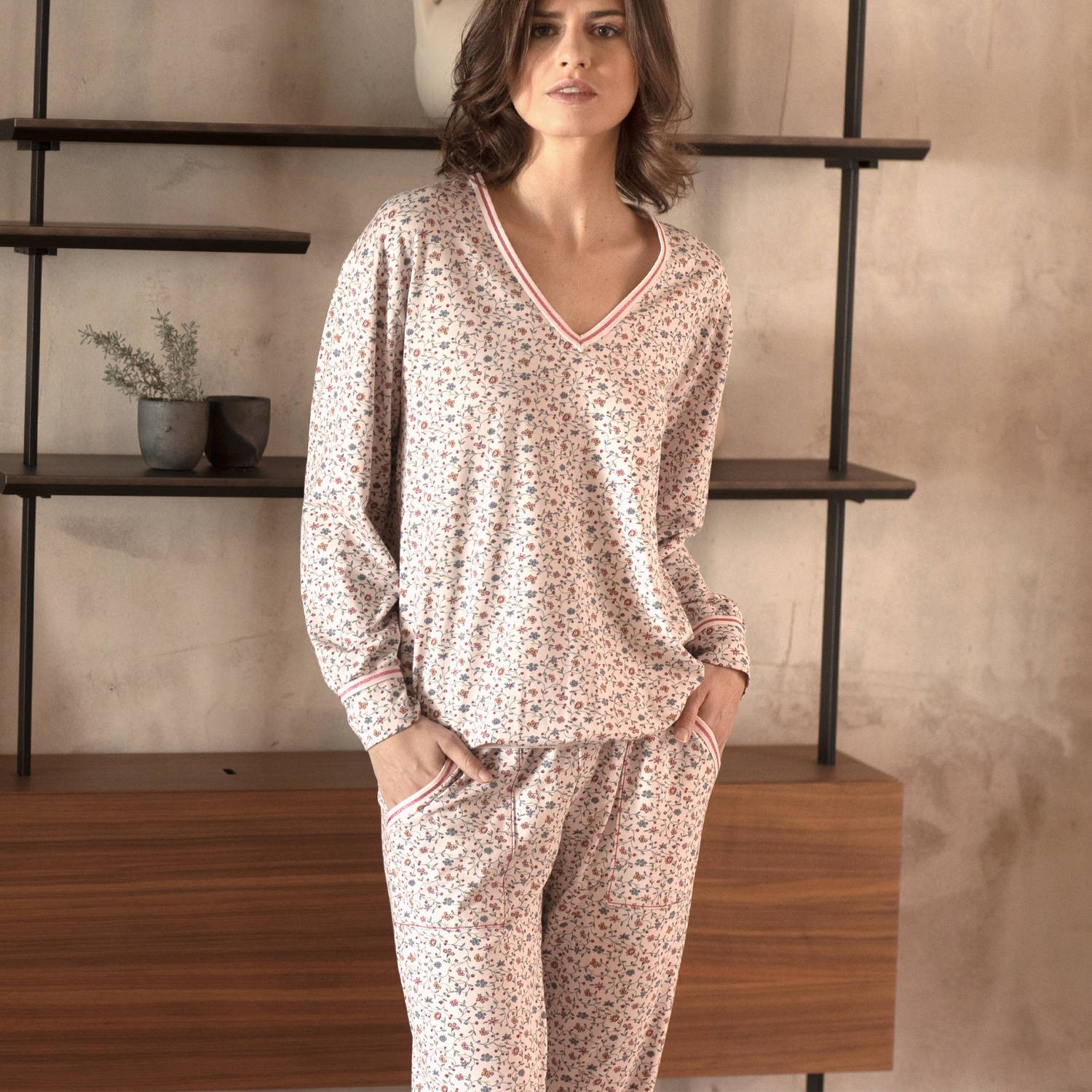 Pyjama en soie ivoire par Marjolaine Fabrication française